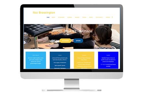 Pilates web design and training to build Roz Physio site